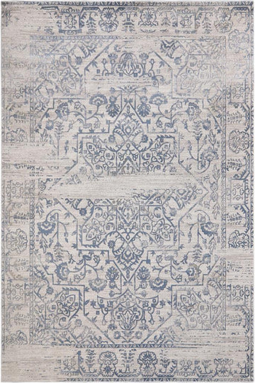 handmade Transitional Vintage Beige Blue Machine Made RECTANGLE POLYESTER area rug 9x12